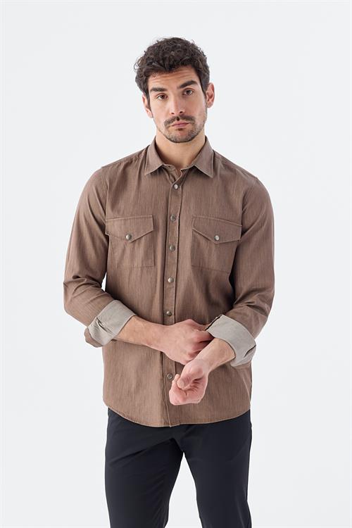 Rahat Kalıp - Comfort Fit Serili Gömlek-Jakamen  Denim  Serili