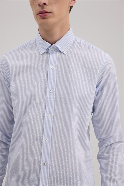 Mavi Rahat Kalıp - Comfort Fit Gömlek YAKA ÜSTTEN DÜĞMELİ