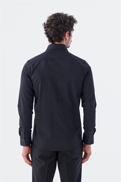 Dar Kalıp - Slim Fit Serili Gömlek-Jakamen  YAKA ÇİFT POLİKAT  Serili