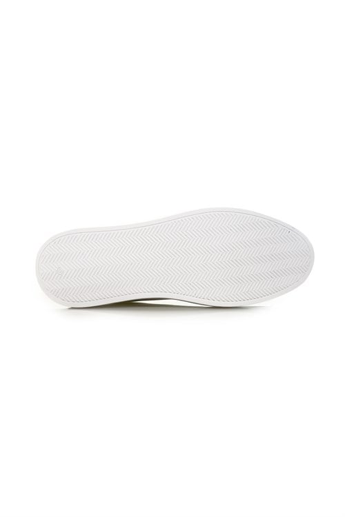 Beyaz %100 Deri Bağcıklı Günlük Sneaker Ayakkabı