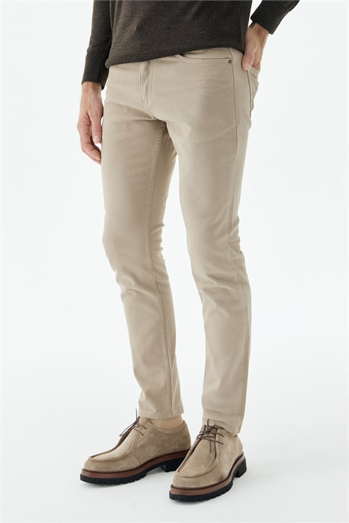 Bej Comfort Fit 5 Cep Spor Pantolon