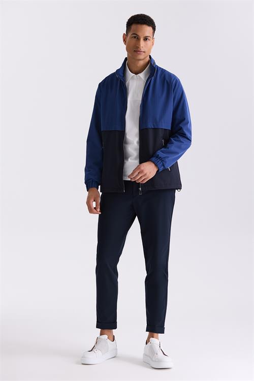 Mavi Comfort Fit Hakim Yaka Mevsimlik Mont