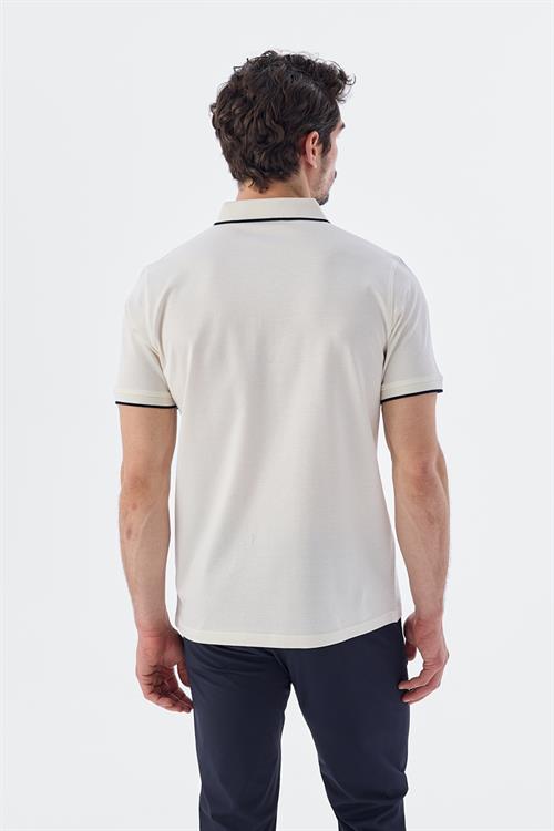 Dar Kalıp - Slim Fit Serili T-Shirt-Jakamen  Polo Yaka  Serili