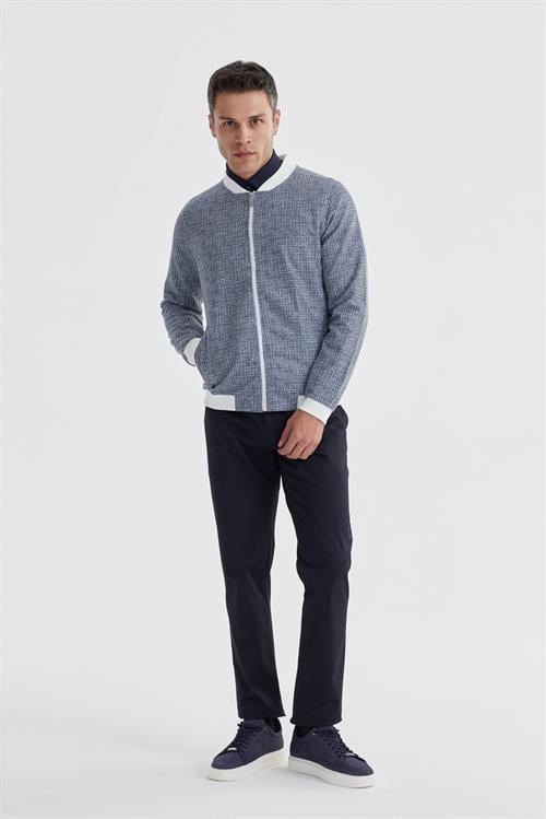 Lacivert Slim Fit Pamuklu Kolej Mevsimlik Mont