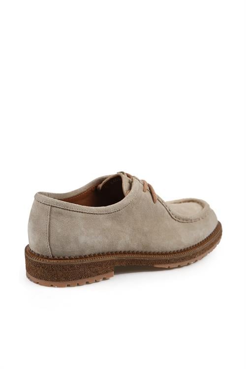 Süet Bej %100 Deri Oxford Eva Taban Casual Ayakkabı