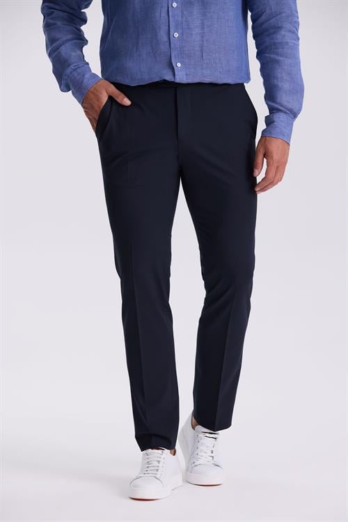 Lacivert Comfort Fit Bambu Karışımlı Rahat Kesim Esnek Kumaş Pantolon