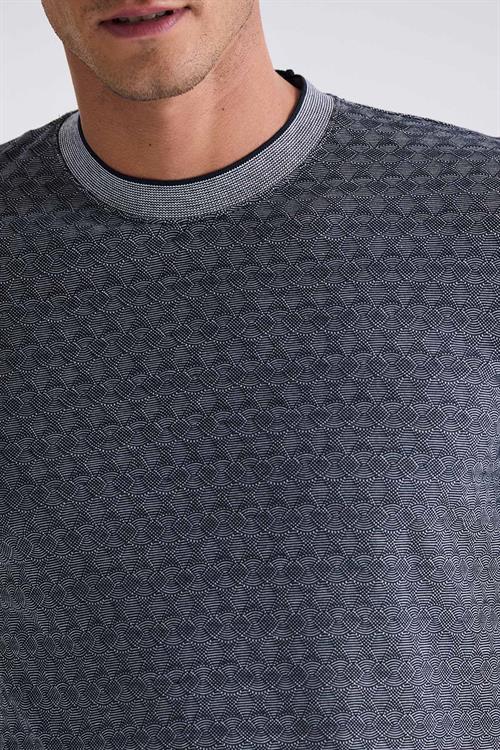 Lacivert Slim Fit Bisiklet Yaka T-Shirt