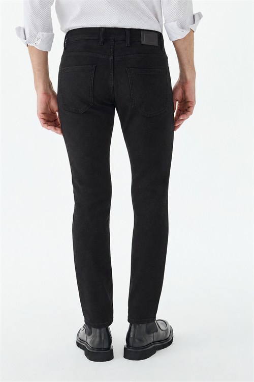 Siyah Comfort Fit 5 Cep Kanvas Pantolon