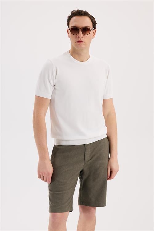 Beyaz Dar Kalıp - Slim Fit T-Shirt Bisiklet Yaka