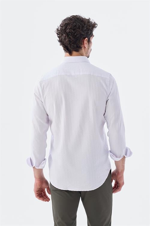 Rahat Kalıp - Comfort Fit Serili Gömlek-Jakamen  Klasik Yaka  Serili