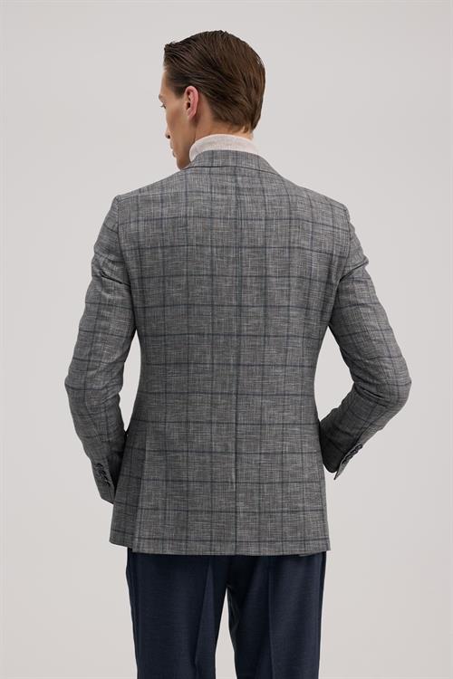 Lacivert Dar Kalıp - Slim Fit Takım Elbise Kruvaze