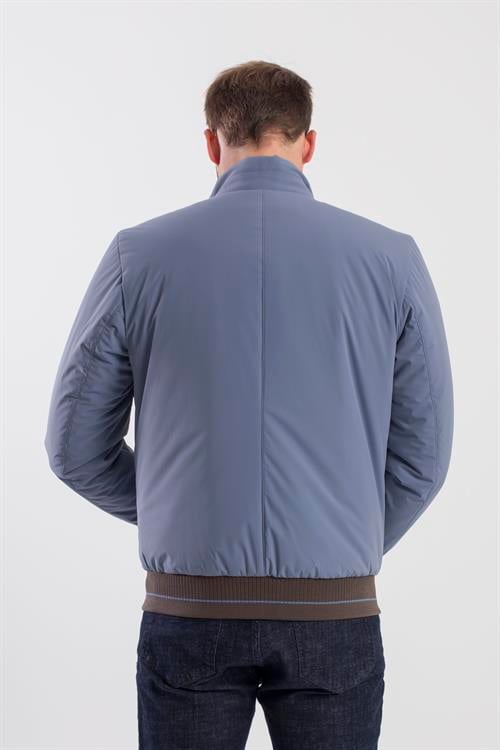 Mavi Comfort Fit Dik Yaka Mont