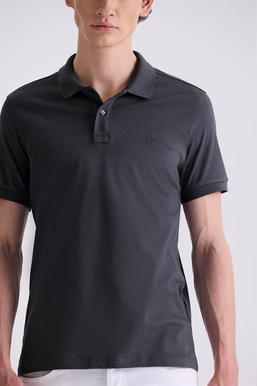 Antrasıt Slim Fit Polo Yaka T-Shirt
