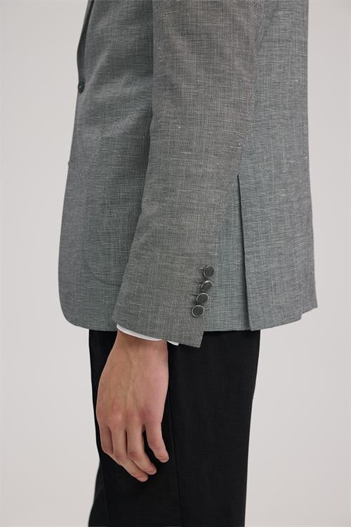 Siyah Dar Kalıp - Slim Fit Takım Elbise Sivri Yaka