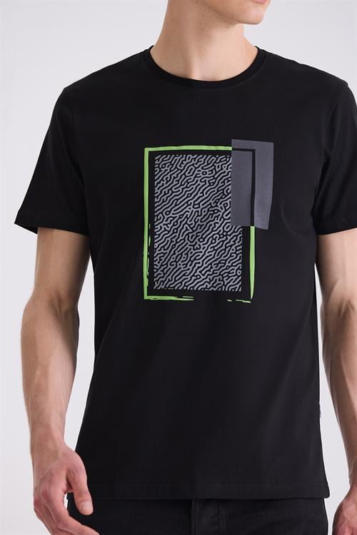 Siyah Slim Fit Bisiklet Yaka T-Shirt