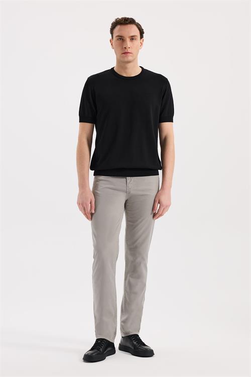 Siyah Dar Kalıp - Slim Fit T-Shirt Bisiklet Yaka