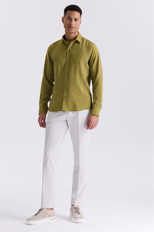 Ceviz  Comfort Fit Düğmeli Yaka Gömlek