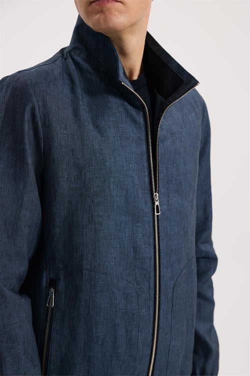 Lacivert Rahat Kalıp - Comfort Fit Mont Dik Yaka