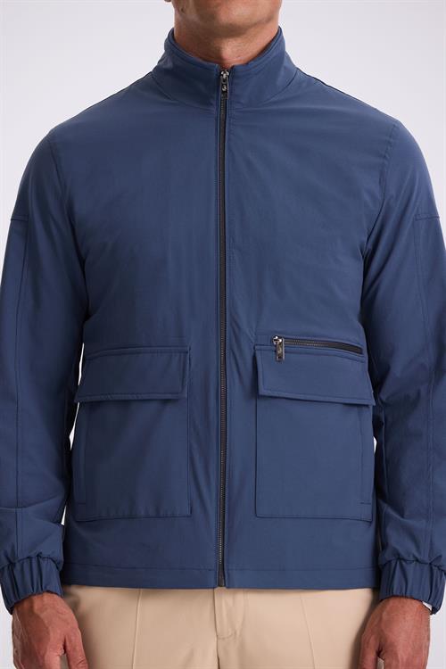 İndigo Comfort Fit Dik Yaka Mevsimlik Mont