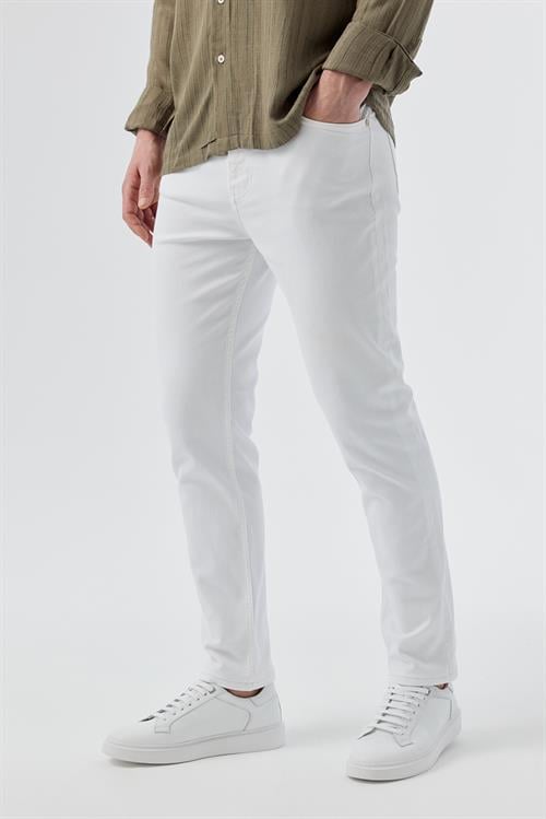 Dar Kalıp - Slim Fit Serili Kot Pantolon-Jakamen  5 Cep  Serili