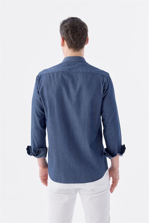 Rahat Kalıp - Comfort Fit Serili Gömlek-Jakamen  Denim  Serili