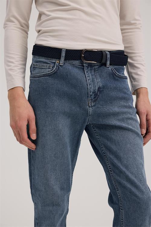 Lacivert Slim Fit 5 Cep Jean Kot Pantolon