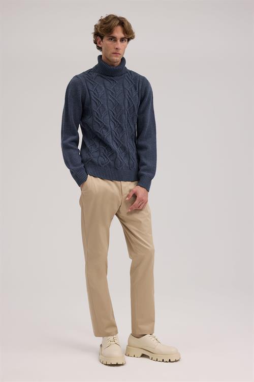 Dar Kalıp - Slim Fit Triko Tam Balıkcı Yaka