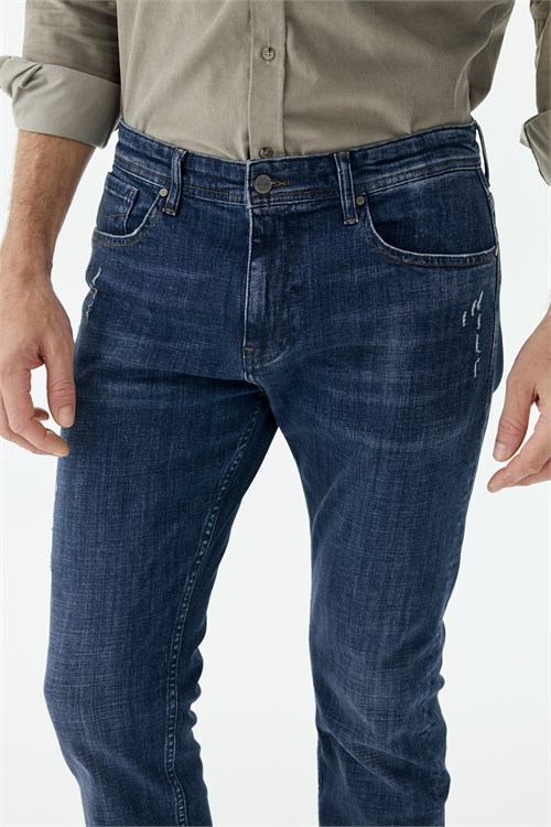 Lacivert Comfort Fit Jeans Kot Pantolon