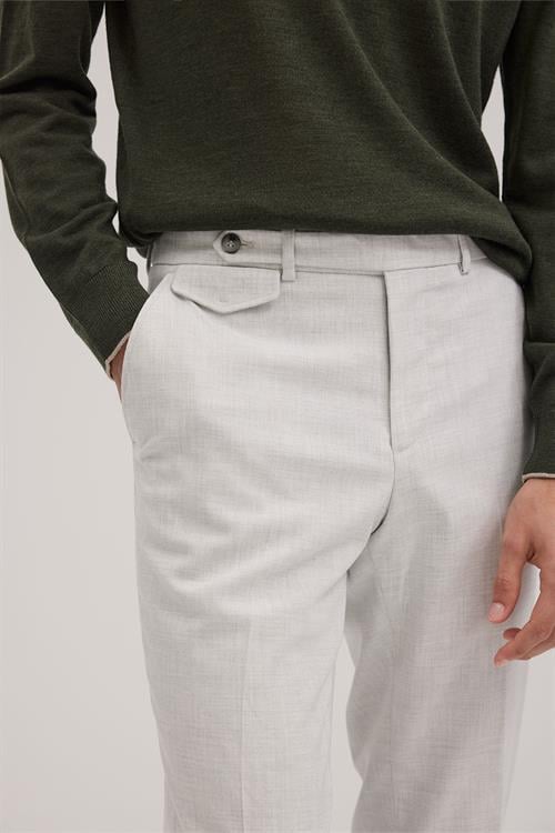 Gri Comfort Fit Duble Paça Kumaş Pantolon