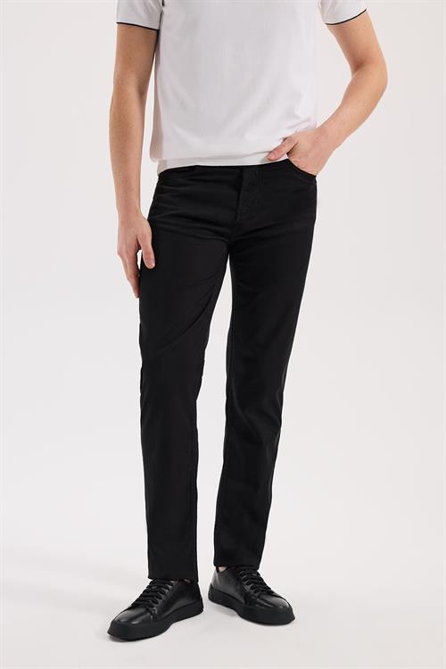 Siyah Slim Fit 5 Cep Spor Pantolon