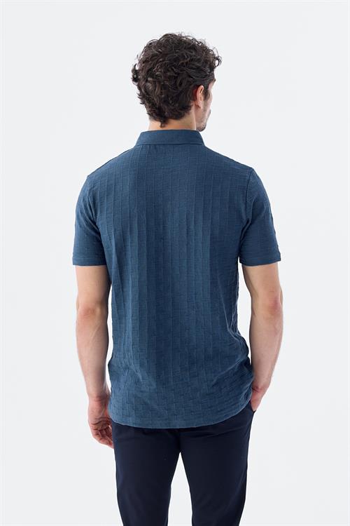Dar Kalıp - Slim Fit Serili T-Shirt-Jakamen  Polo Yaka  Serili