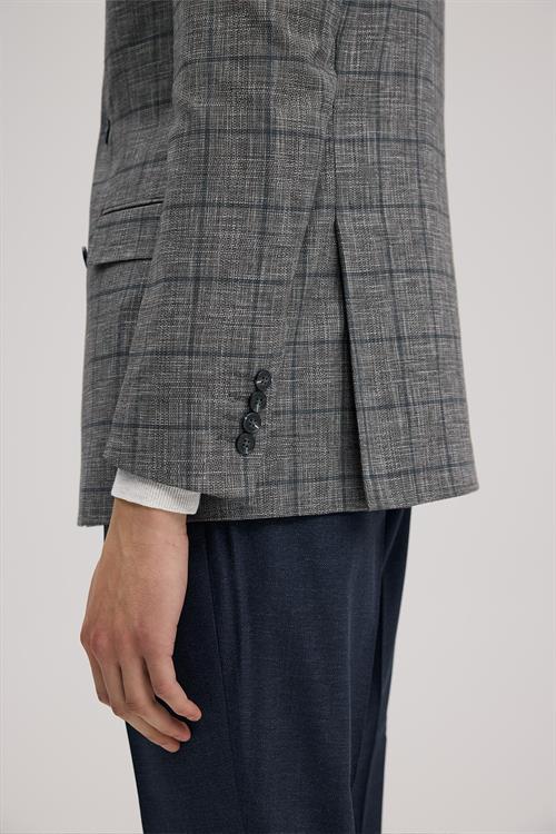 Lacivert Dar Kalıp - Slim Fit Takım Elbise Kruvaze