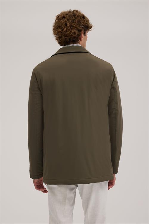 Haki Rahat Kalıp - Comfort Fit Mont Berberi Yaka