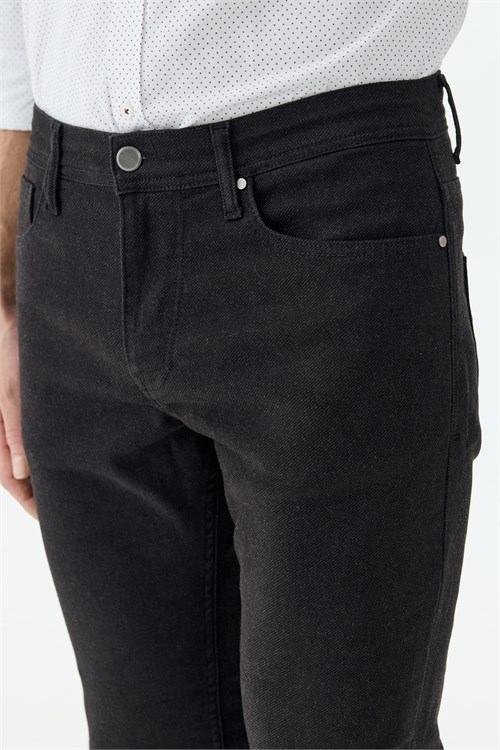 Siyah Comfort Fit 5 Cep Kanvas Pantolon