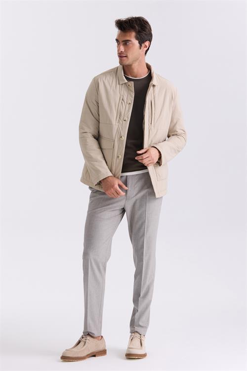 Taş Comfort Fit Beli Lastikli Yünlü Kumaş Pantolon