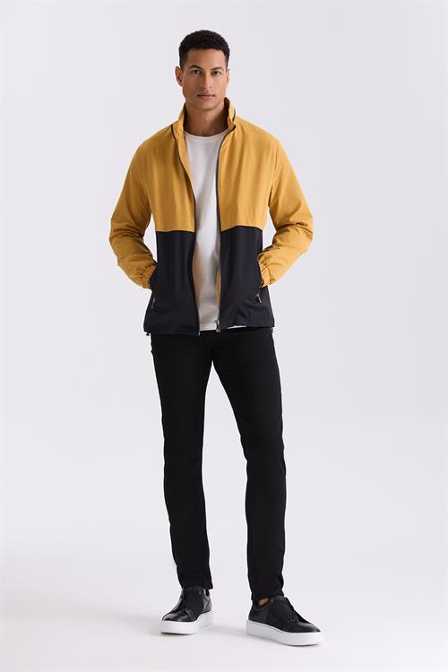 Sarı Comfort Fit Hakim Yaka Mevsimlik Mont