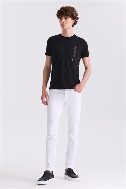 Siyah Slim Fit Bisiklet Yaka T-Shirt
