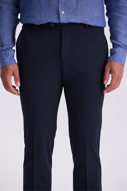 Lacivert Comfort Fit Bambu Karışımlı Rahat Kesim Esnek Kumaş Pantolon