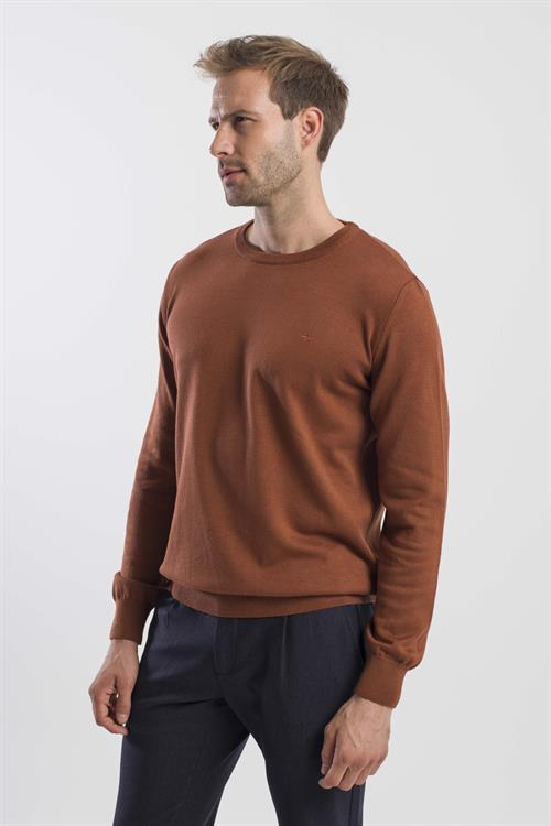 Tarçın Slim Fit Bisiklet Yaka Triko Kazak