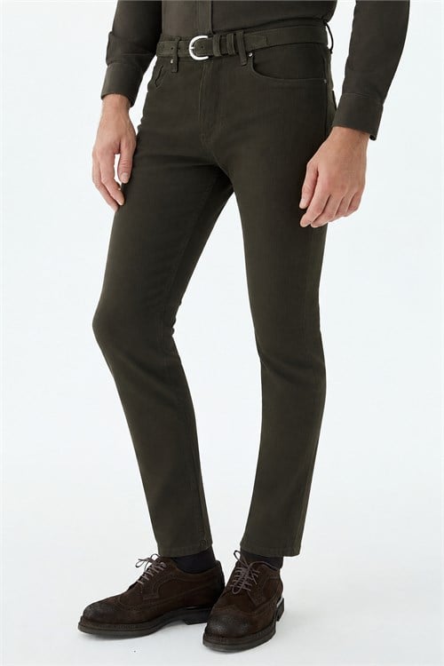 Haki Comfort Fit Spor 5 cep Pantolon