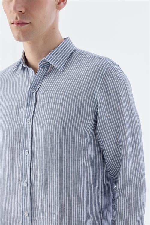 Lacivert Rahat Kalıp - Comfort Fit Gömlek Klasik Yaka