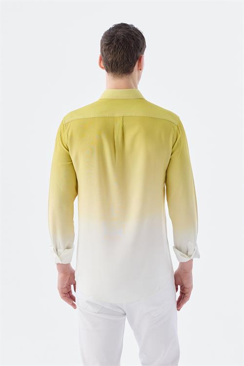 Rahat Kalıp - Comfort Fit Serili Gömlek-Jakamen  Yaka Alttan Düğmeli  Serili