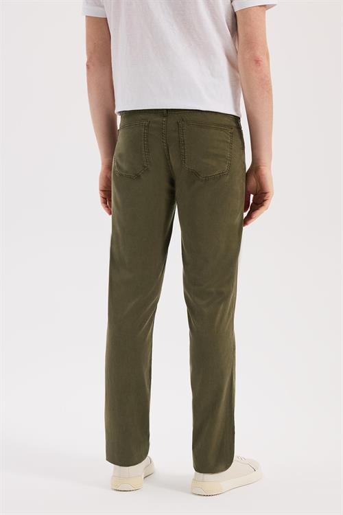 Haki Dar Kalıp - Slim Fit Pantolon Spor 5 Cep
