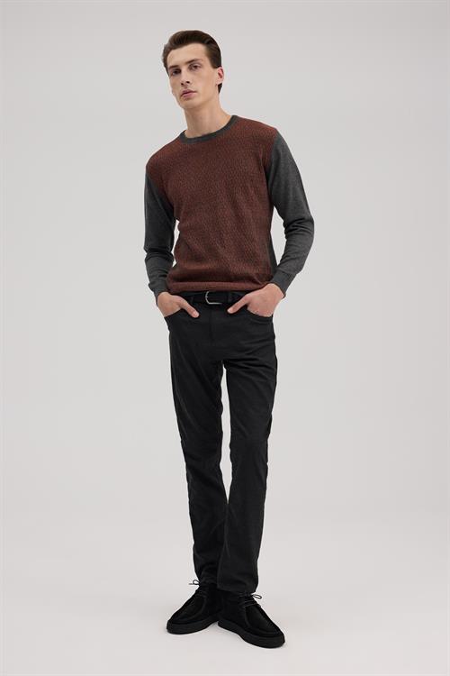 Antrasit Comfort Fit Kanvas Pantolon