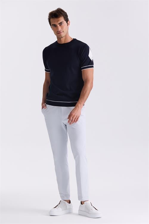 Açık Mavi Comfort Fit Beli Lastikli Jogger Pantolon