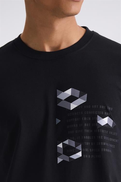 Siyah Slim Fit Bisiklet Yaka T-Shirt