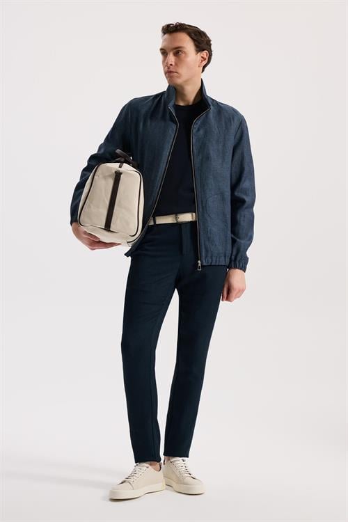 Lacivert Rahat Kalıp - Comfort Fit Mont Dik Yaka