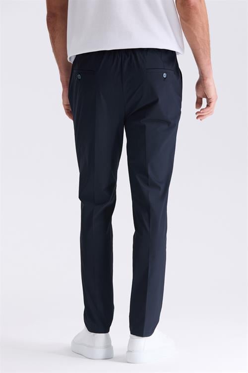 Lacivert Comfort Fit Beli Lastikli Spor Jogger Pantolon