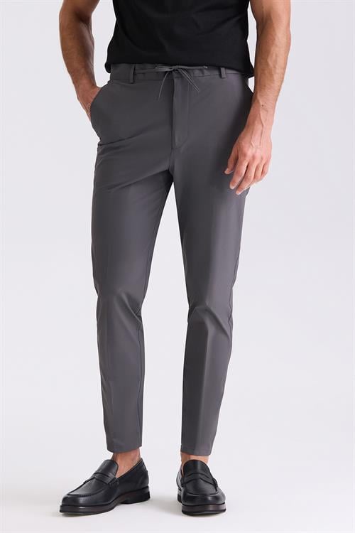 Antrasit Comfort Fit Beli Lastikli Spor Jogger Pantolon