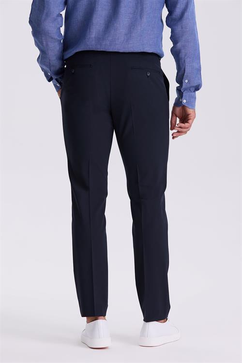 Lacivert Comfort Fit Bambu Karışımlı Rahat Kesim Esnek Kumaş Pantolon